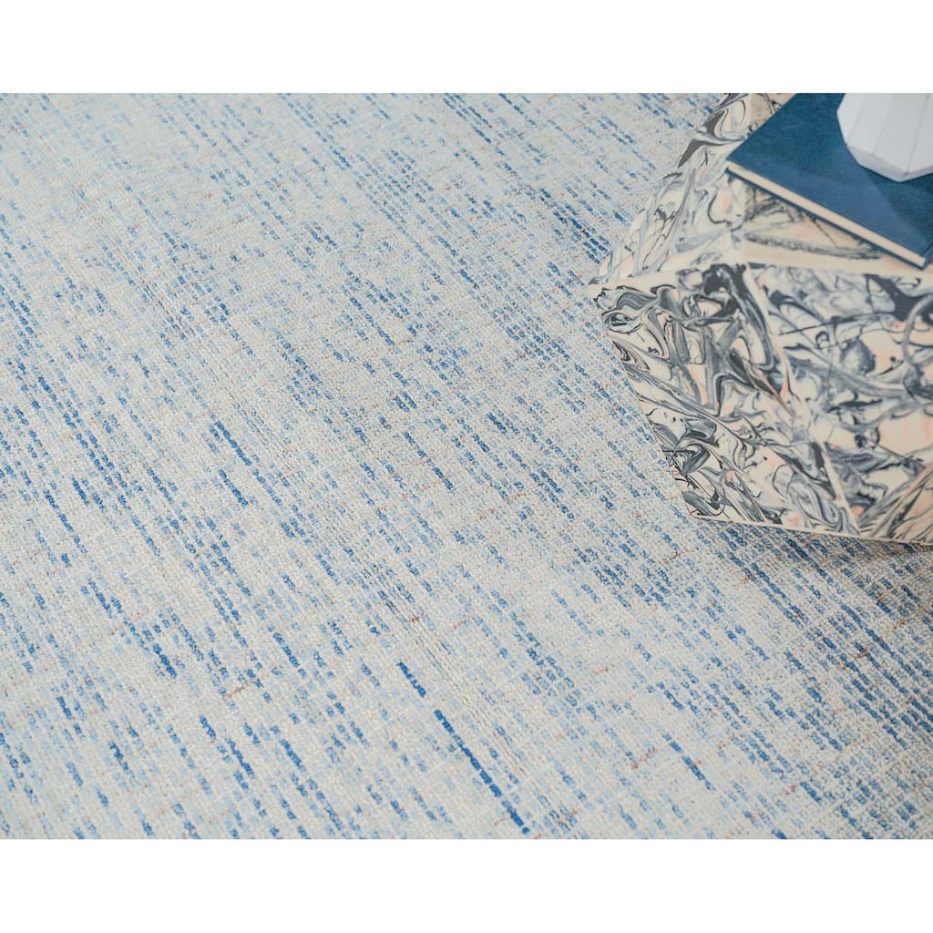 Exquisite Rugs Andora Handmade Hand-tufted New Zealand Wool on Canvas Blue/Ivory Area Rug