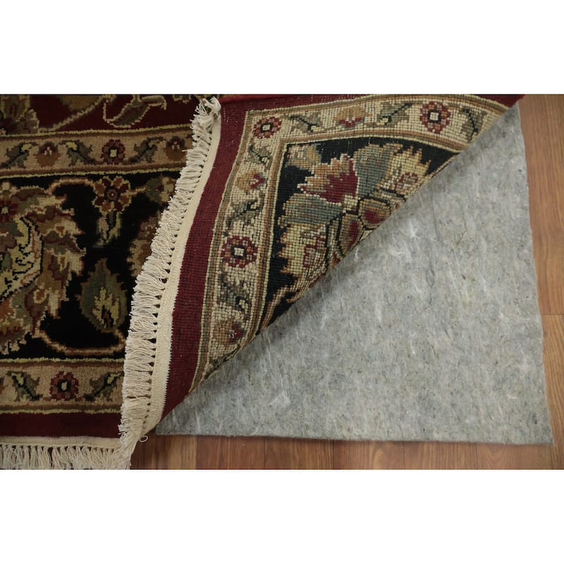 Hand Knotted Oriental 100% Wool Carpet Traditional All-Over Red Agra Area Rug - 7' 10'' X 7' 11''