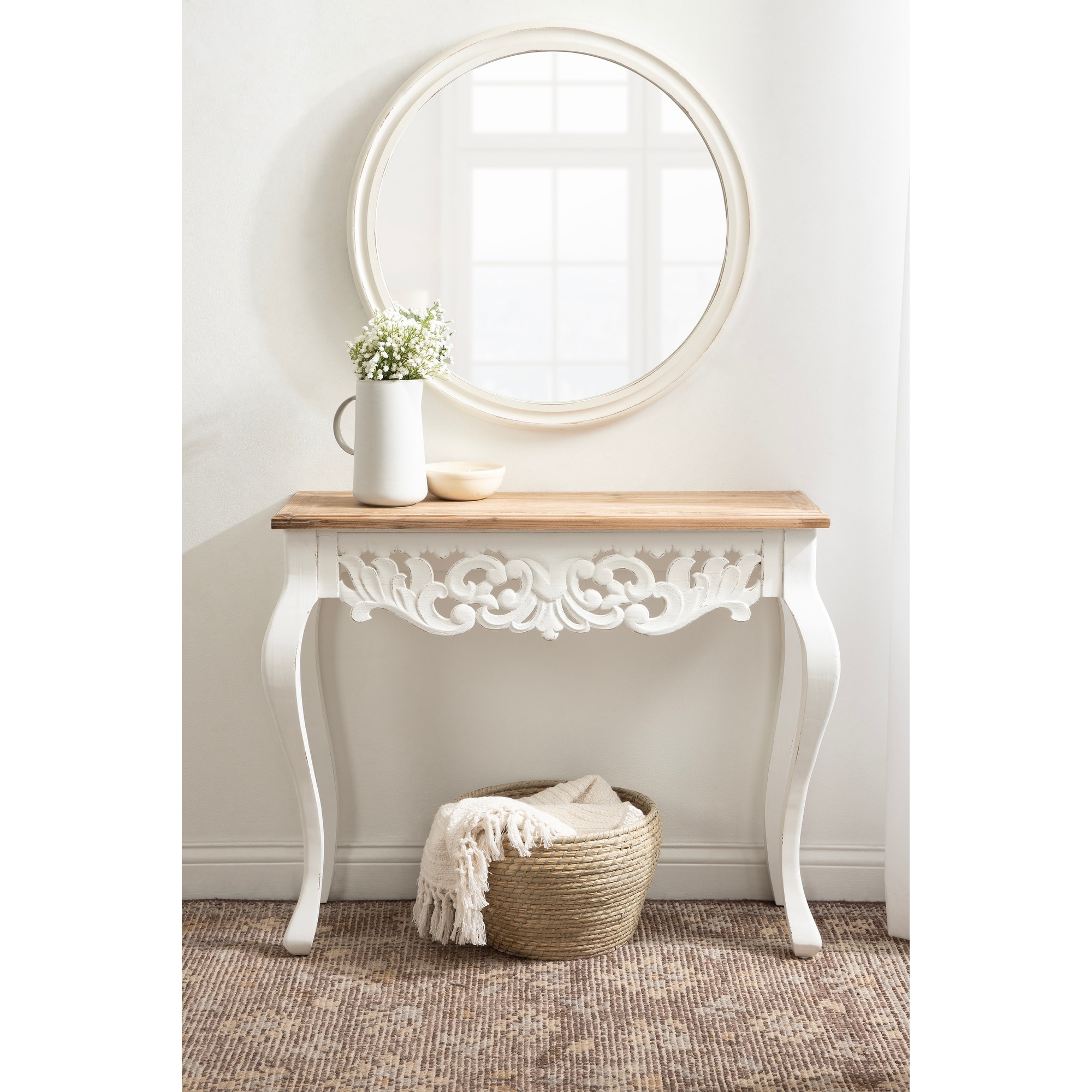 Kate and Laurel Antonella Wood Console Table - 38x13x30