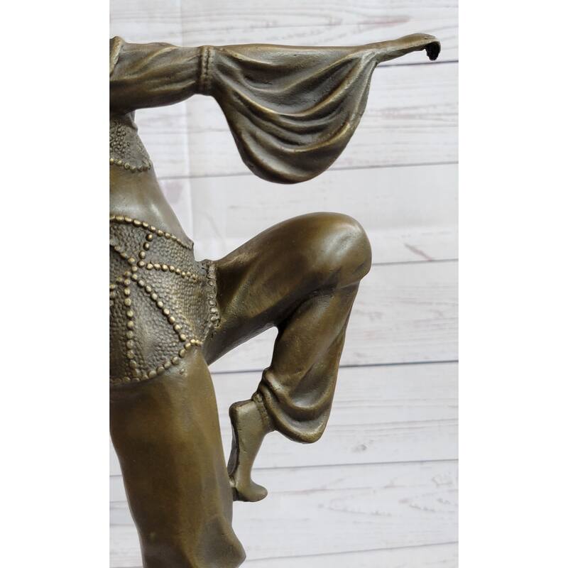 Bronze Marble Base Statue Dancer Vintage Theatre Signed Chiparus Drama Opera Art