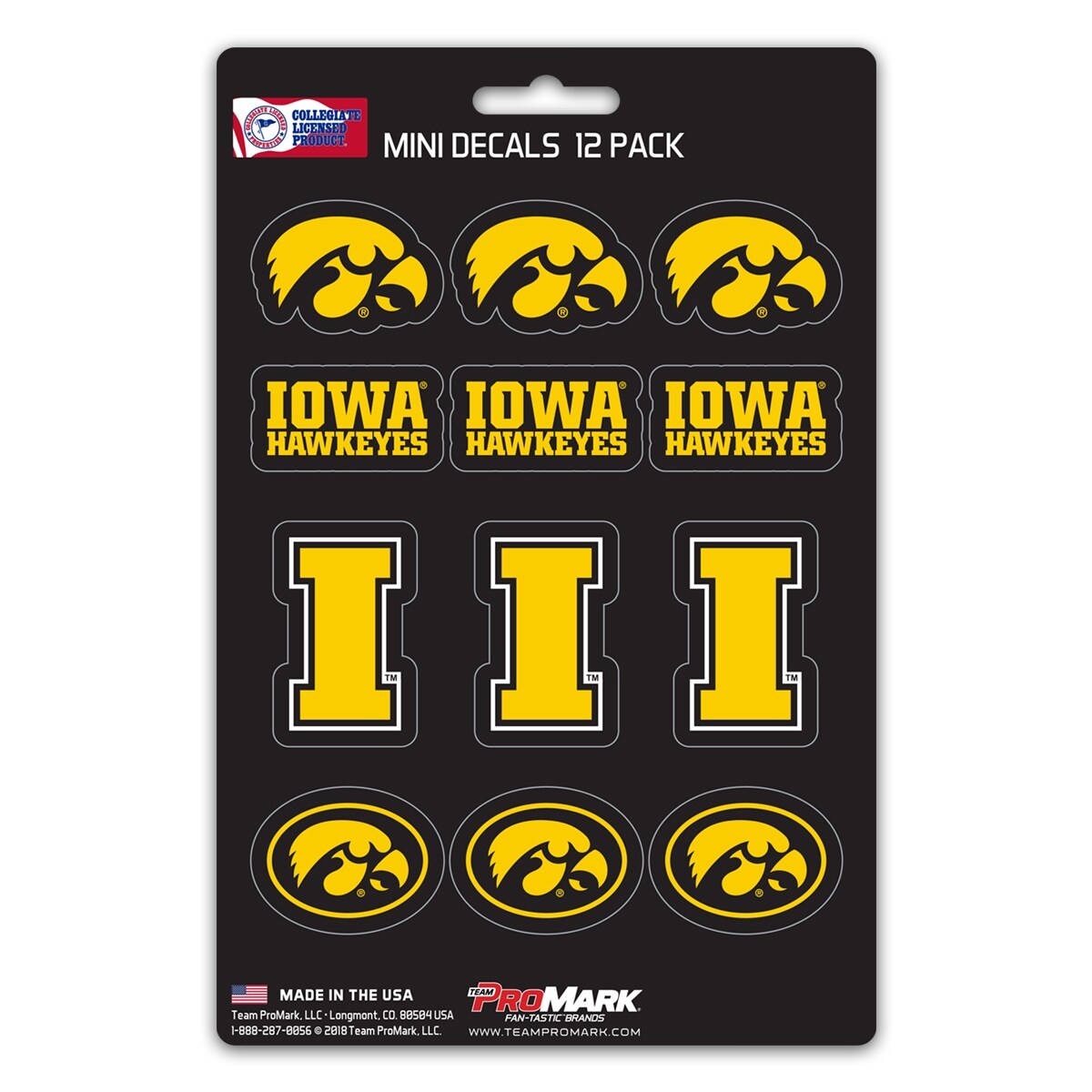 Shop Iowa Hawkeyes Decal Set Mini 12 Pack Overstock 27573641