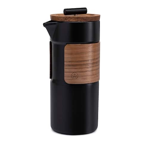ChefWave Travel Press, Ceramic Coffee and Tea Press with Bamboo Lid