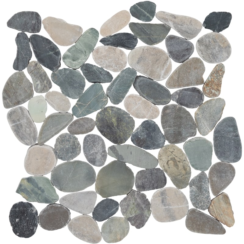 Daltile Pebble Oasis Natural Stone Flat Pebble Mosaic 12" x 12" (11 PC per Carton) (10.78 SQFT per Carton)