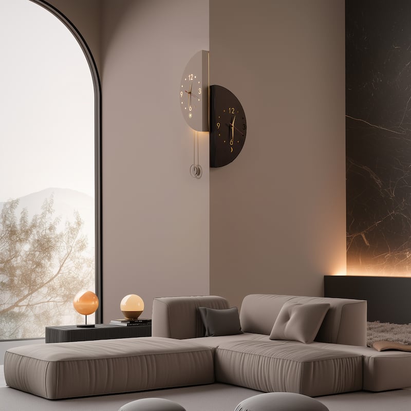 Lighted Double-Sided Corner Wall Clock