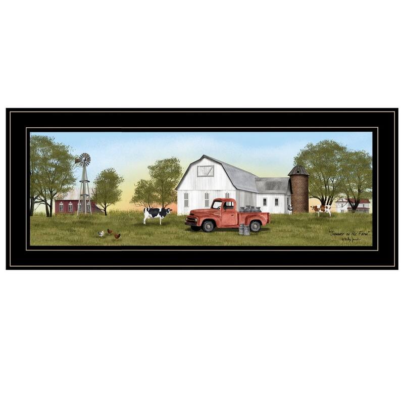 TrendyDecor4U Farmhouse "Summer on the Farm" Framed Print Wall Art by Billy Jacobs