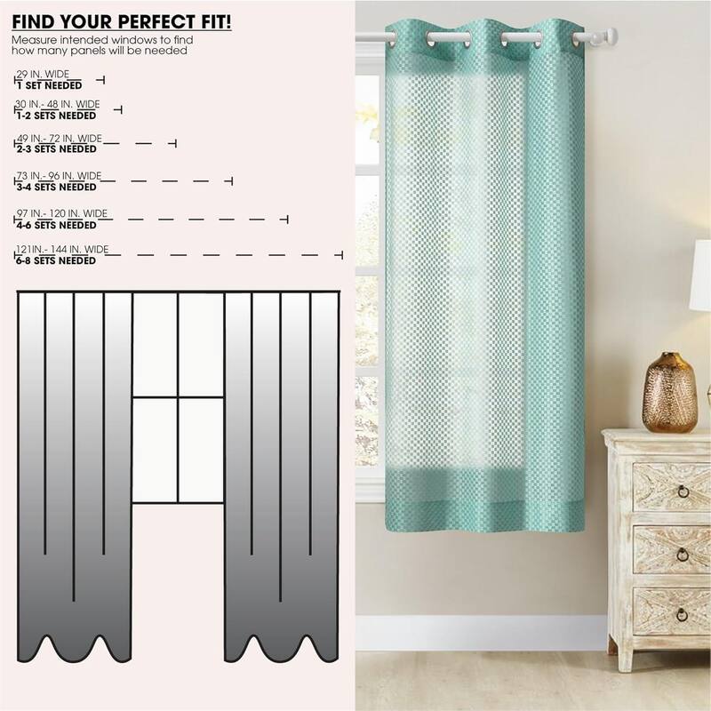Urban Lifestyle Aqua Sheer Colorblock Window Panel