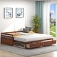 preview thumbnail 4 of 18, Costway Twin to King Daybed with 2 Drawers Wooden Sofa Bed for - See Details Cherry