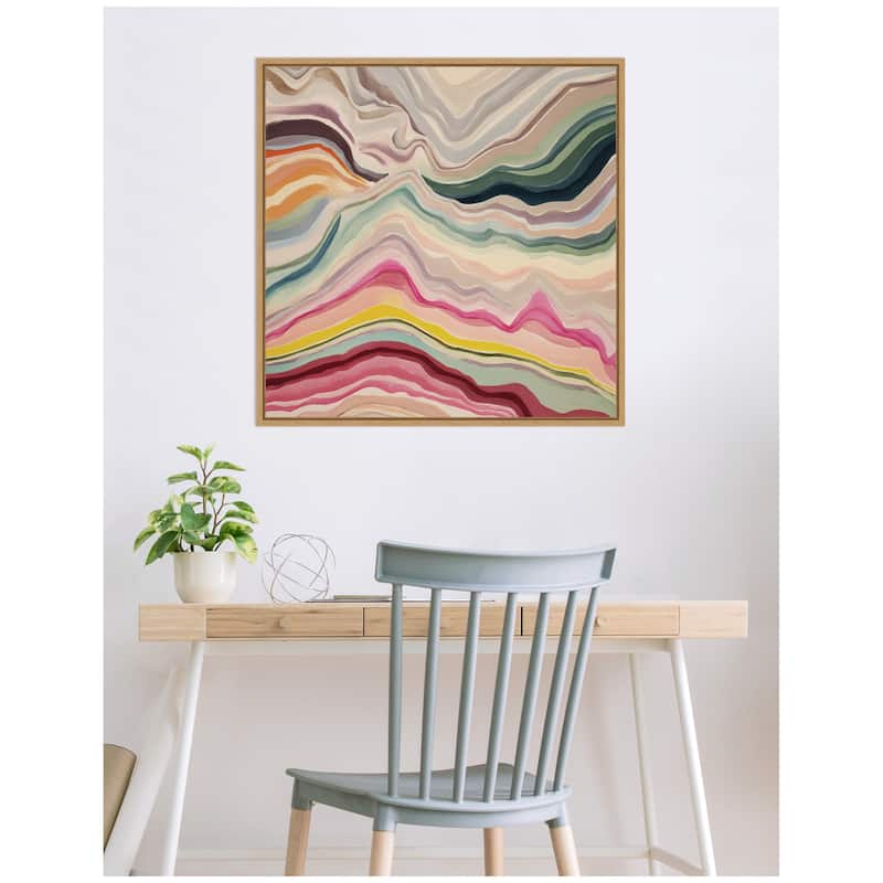 Kate and Laurel Painted Canyon Square by Amy Lighthall Framed Canvas Wall Art Print