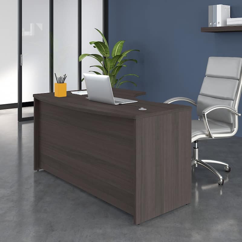 Studio C 60W Right Handed L-Bow Desk Shell by Bush Business Furniture - Storm Gray