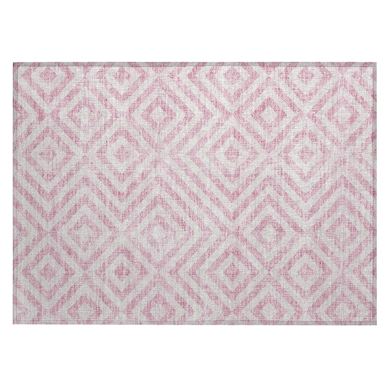 Machine Washable Indoor/ Outdoor Chantille Geo Diamond Rug