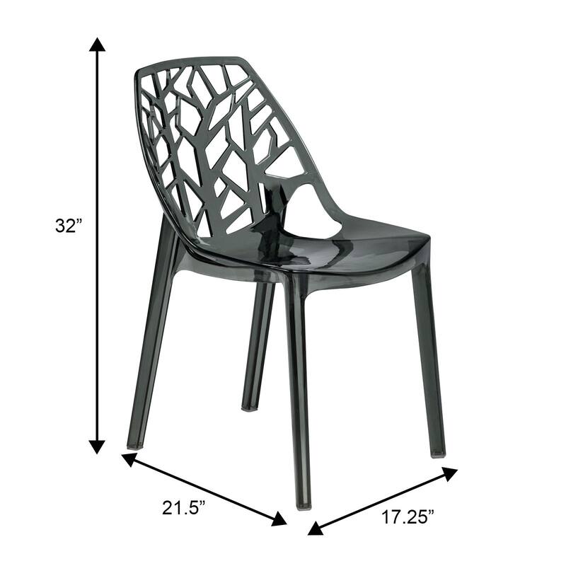 Cornelia Modern Stackable Dining Chair with Cut-out Design Accent Side Chair for Dining rooms, Patios, or Kitchens (Set of 4)