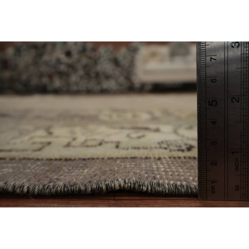 Hand Knotted Oriental 100% Wool Carpet Transitional Medallion Brown Anatolian Area Rug - 9' 7'' X 6' 1''