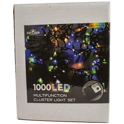 Kurt Adler 3000-Light 98-Foot Cluster Garland with Multi-Color LED Lights