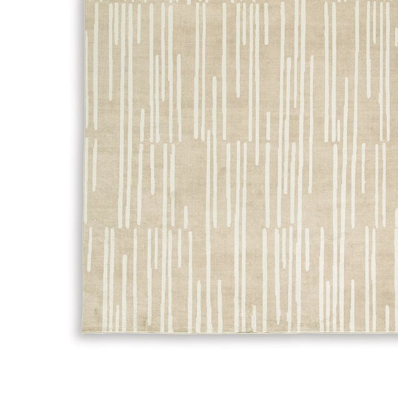 Stebin 5 x 7 Area Rug, Shag Style, 15mm Pile Cream Polyester, Washable - 5 x 7 Area Rug, Shag Style, 15