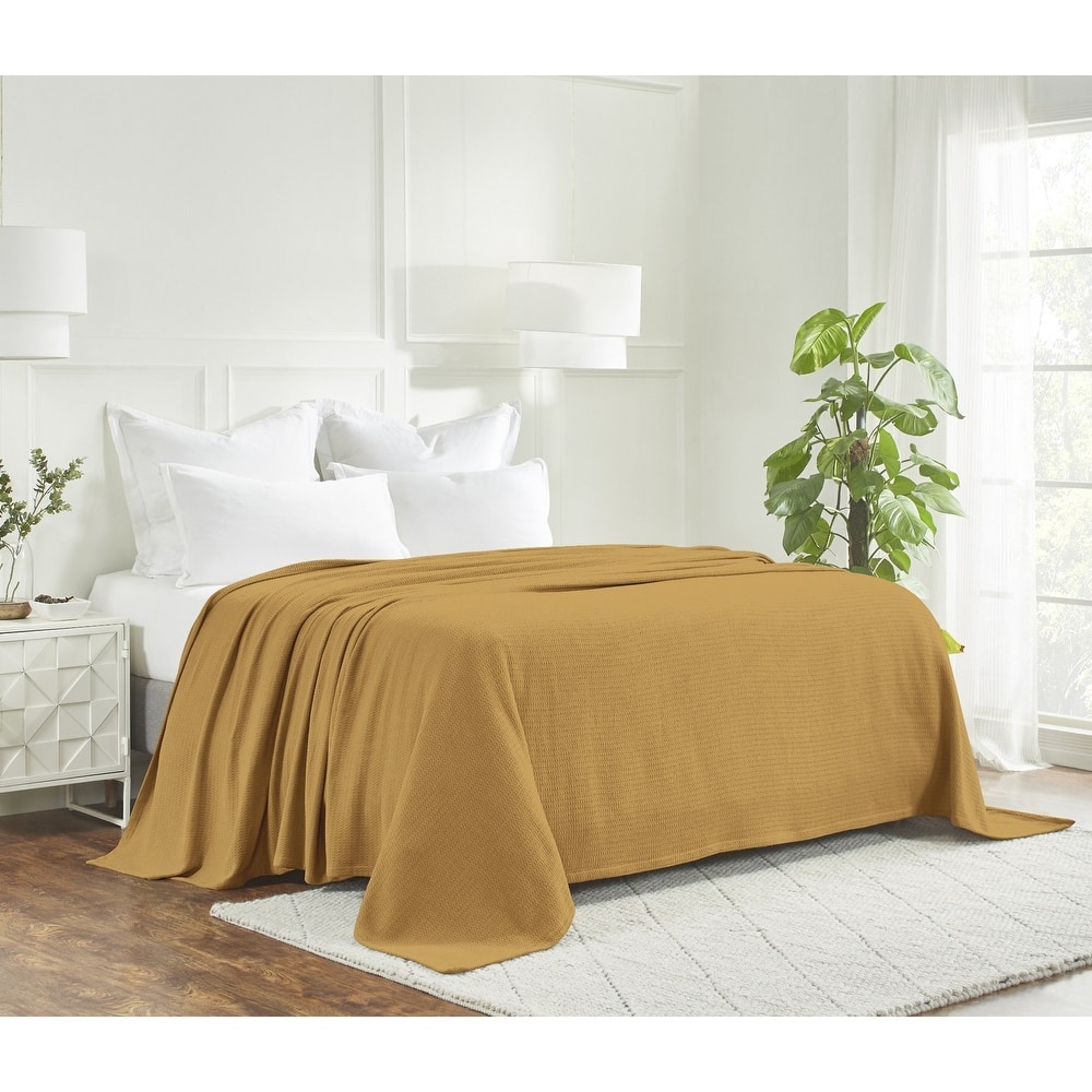 Superior Waffle Weave Honeycomb Knit Soft Cotton Blanket