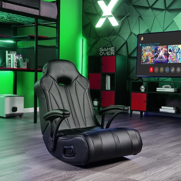 slide 2 of 5, X Rocker Enigma Floor Rocker Gaming Chair Black