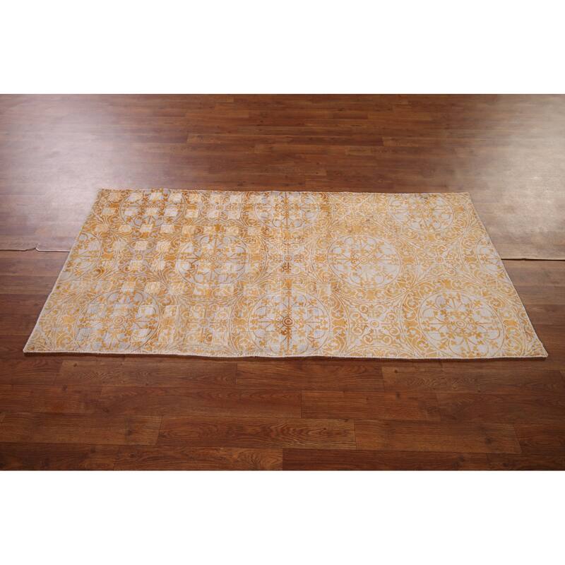 All-Over Abstract Oriental Accent Rug Hand-Knotted Wool Carpet - 2'8" x 5'5"