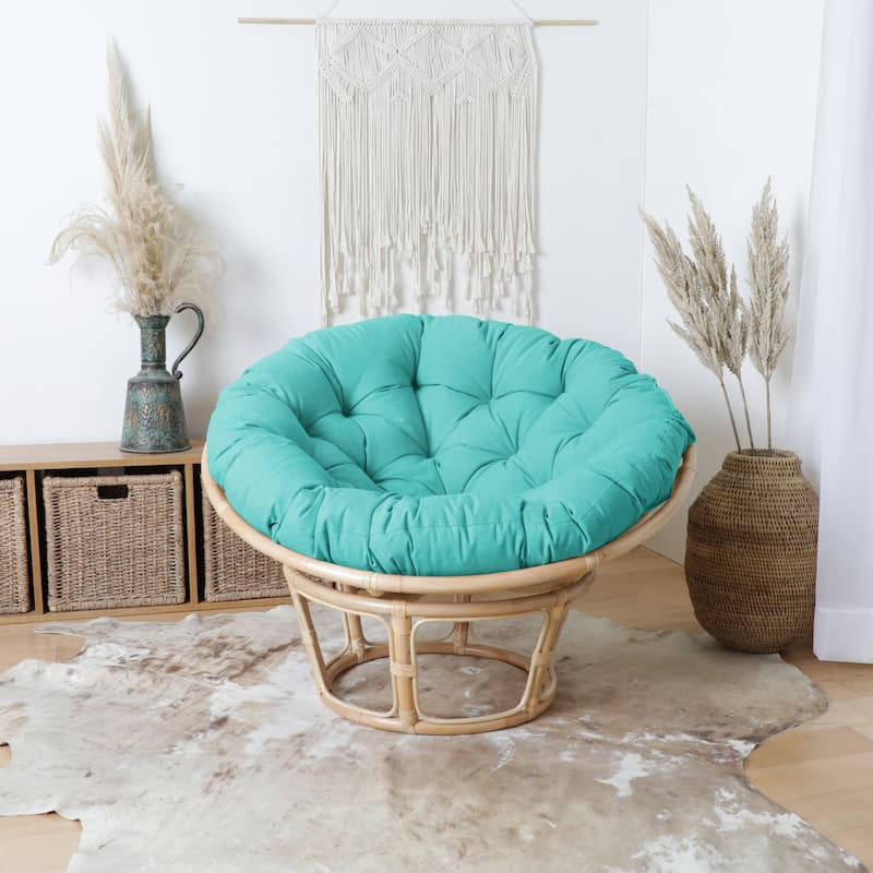 Sorra Home Sunbrella Indoor/Outdoor Round Papasan Cushion - 44 x 44 x 4 - Canvas Aruba