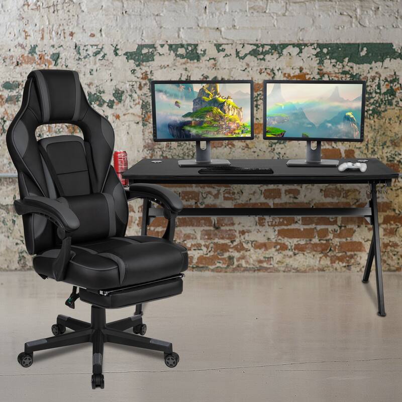 Gaming Desk Bundle - Cup/Headset Holder/Mouse Pad Top - Black