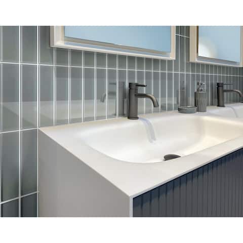 Apollo Tile 20 Pack 3-in x 12-in Stone Gray Rectangular Subway Glossy Finished Glass Mosaic Wall Tile (5 sq ft/case)