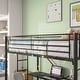 preview thumbnail 5 of 12, Twin Metal Loft Bed with Desk, Power Outlet, LED Lighting, Safety Guardrails & Ladder, No Box Spring Needed, Black