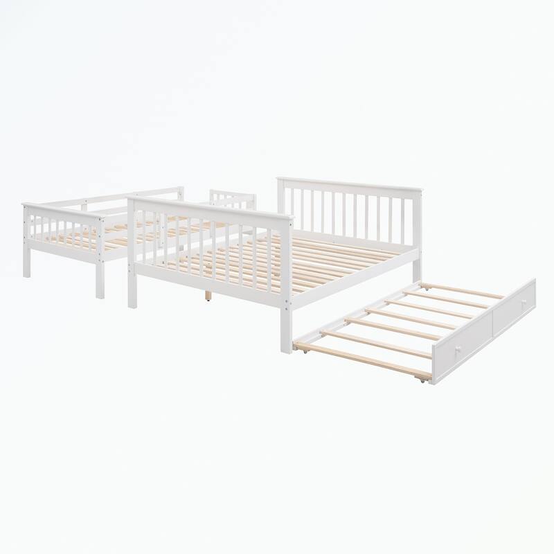 Stairway Twin-Over-Full Bunk Bed with Twin size Trundle