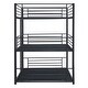preview thumbnail 5 of 25, Industrial Charm Full-Full-Full Metal Triple Bed with Built-in Ladder