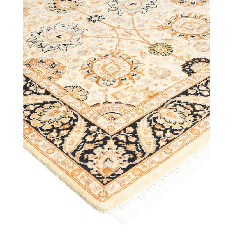 Overton Hand Knotted Wool Traditional Oriental Beige Area Rug - 3' x 5'