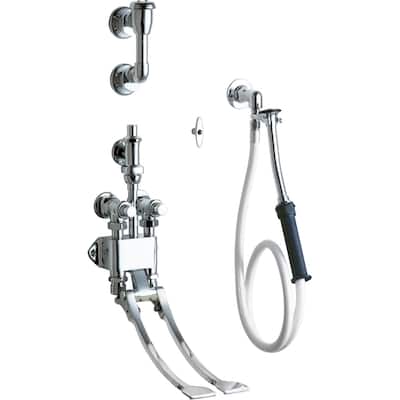 Chicago Faucets Wall Mounted Pedal Valve Concealed Bed Pan Flusher