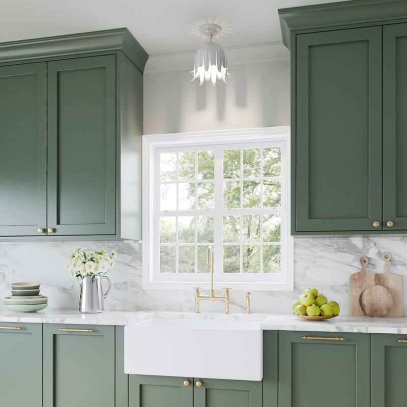 Acroma 1-Light Steel Dimmable Semi Flush Mount - N/A