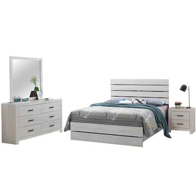 Wooden Queen Bedroom Set in Coastal White