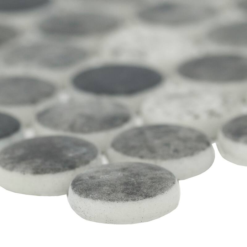 Ackland AKM-G-12X12PR-CA 12" x 12" Glass Penny Floor and Wall Mosaic - Blush Veil