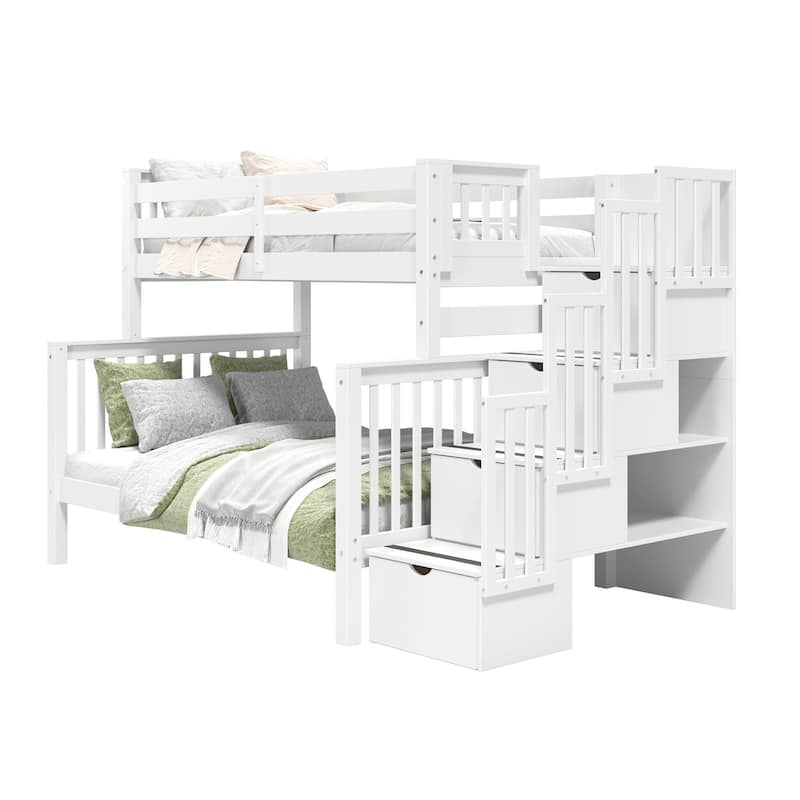 Taylor & Olive Trillium Twin over Full Stairway Bunk Bed