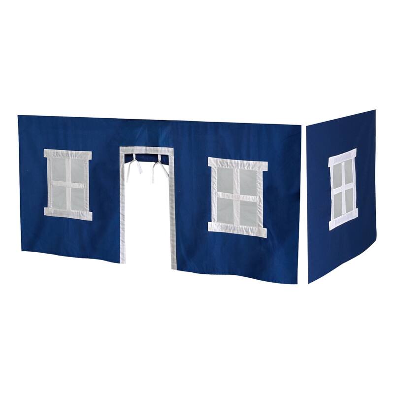 Max and Lily Cotton Underbed Curtain Square - Blue/White