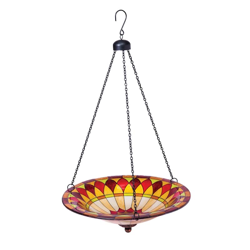 14" Glass Hanging Birdbath, Tiffany