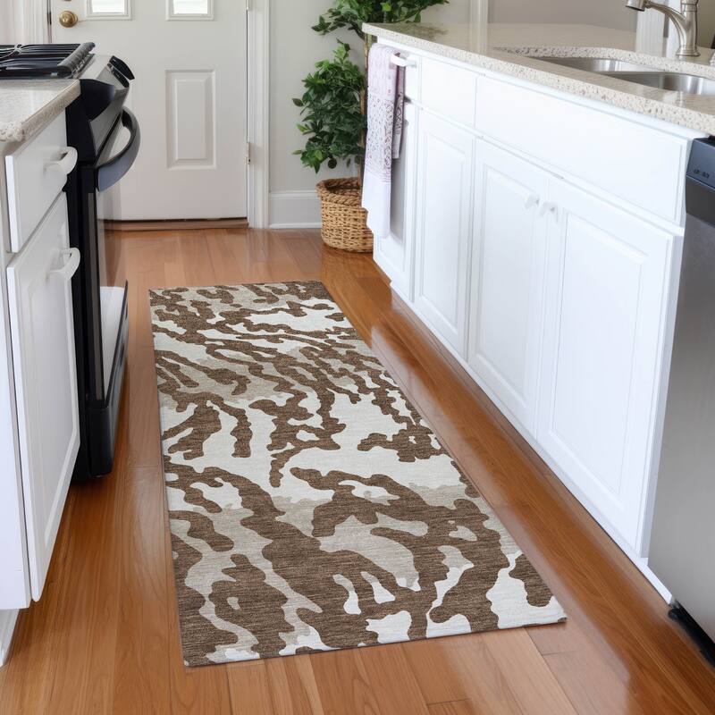 Premium Washable Super Soft Modern Tiger Mayfield Rug - Chocolate - 2'3" x 7'6"