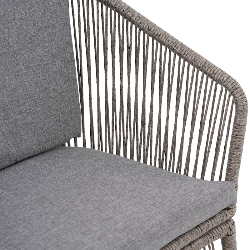 Outdoor 2-piece Steel Dining Chair with Cushion
