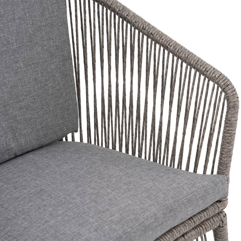 Outdoor Patio Dining Sets with Rattan Chairs and Aluminum Extendable Dining Table for 8 Persons