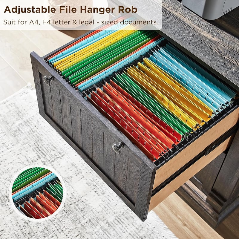 Farmhouse File Cabinet, Wood Lateral Filing Cabinet, Storage Cabinet