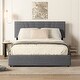 preview thumbnail 2 of 14, Grey Full Upholstered Platform Bed with Lifting Storage and Tufted Headboard