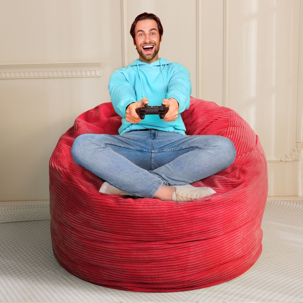 Folding cordaroy online bean bag