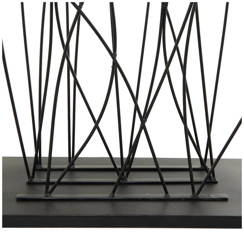 Artistic Metal Tall Floral Sculpture with Crystal Embellishments - Black or Gold