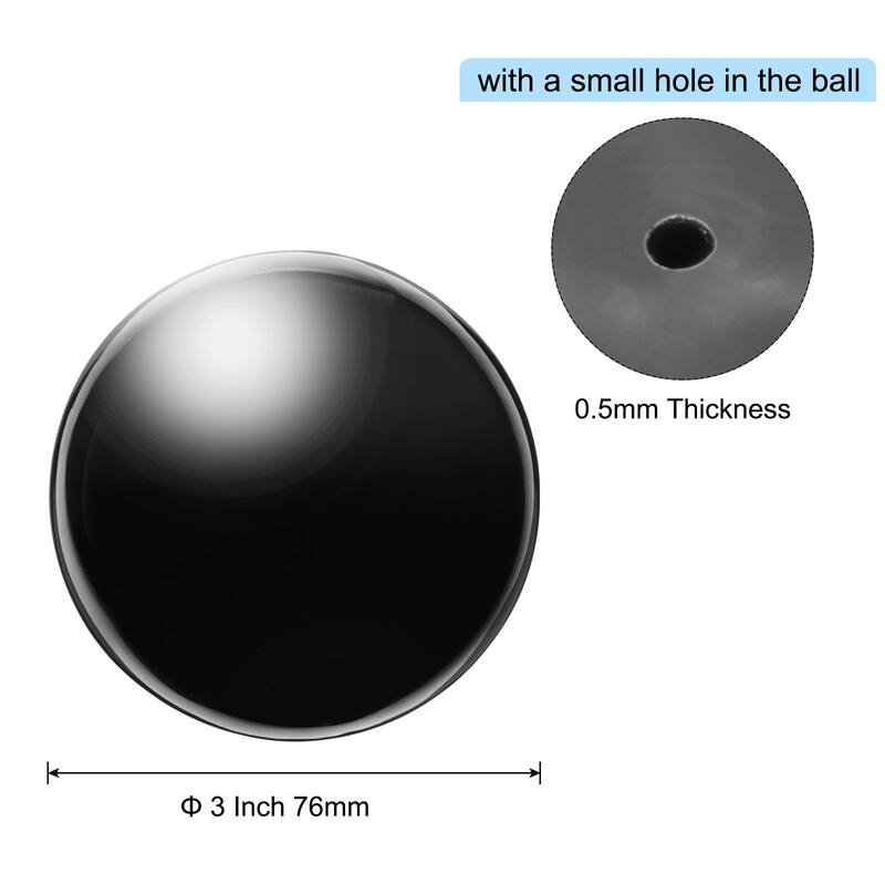 Gazing Ball Stainless Steel Gazing Globe Mirror Sphere - Bright Black - 3 Inch Dia - 3 Inch Dia