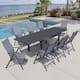 Option Black Table & Dark Grey Chair - Set of 9