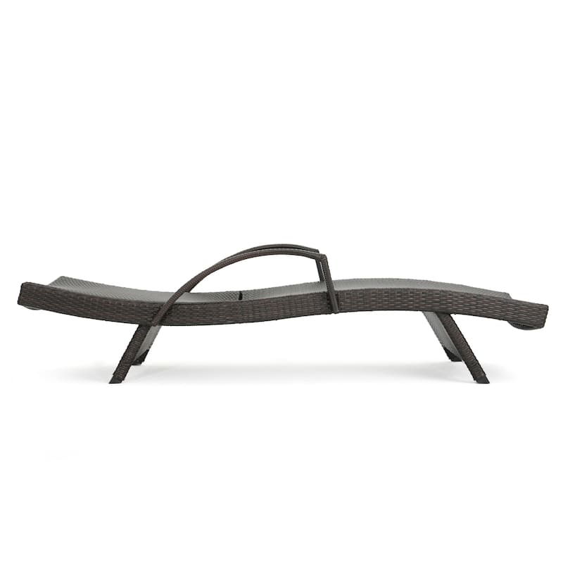 Toscana Outdoor Wicker Armed Cushioned Chaise Lounge by Christopher Knight Home