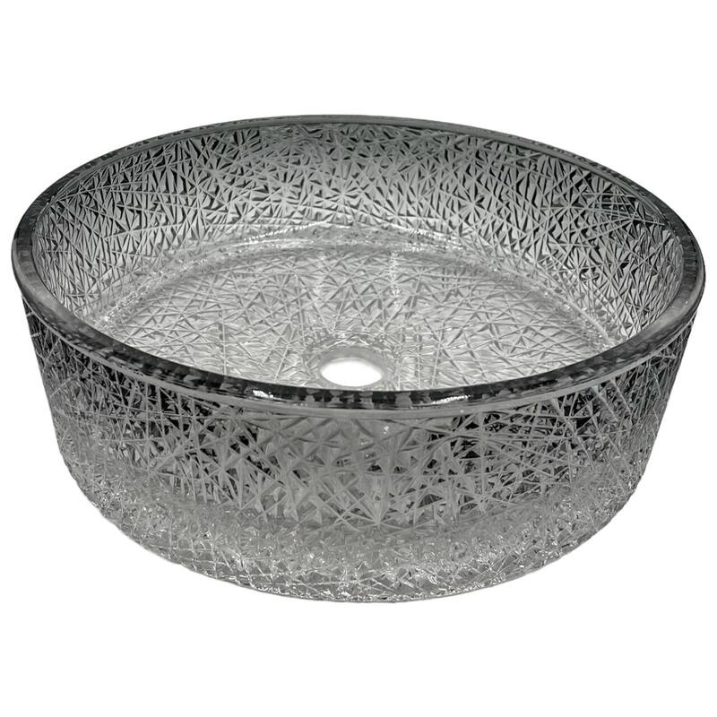Stadium 16" & 14" Round Basin Glass Bathroom Vessel Sink