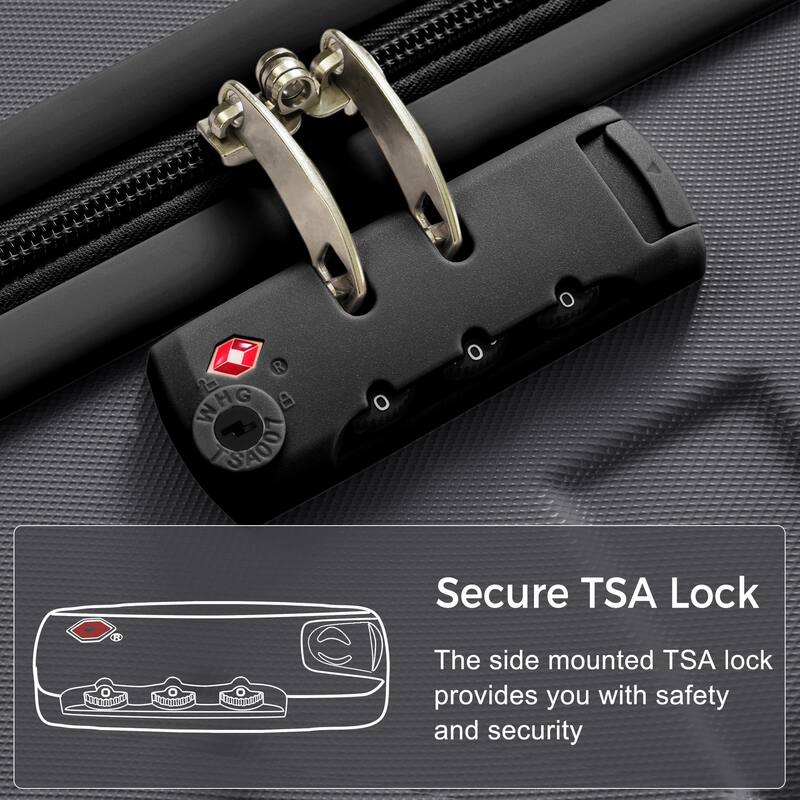 New Model ABS Hardshell 3 Piece Luggage Sets, Lightweight Durable Suitcase with Spinner Wheels and TSA Lock, for Travel