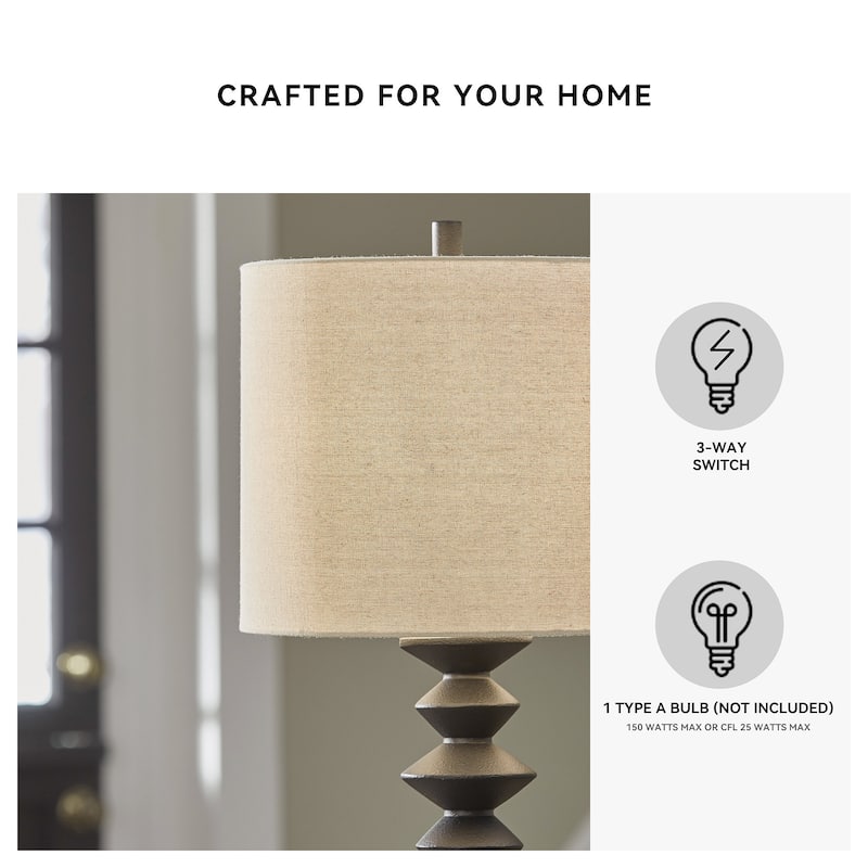 Signature Design by Ashley Luanndon Black Buffet Lamp - 13.88" W x 13.88" D x 37" H