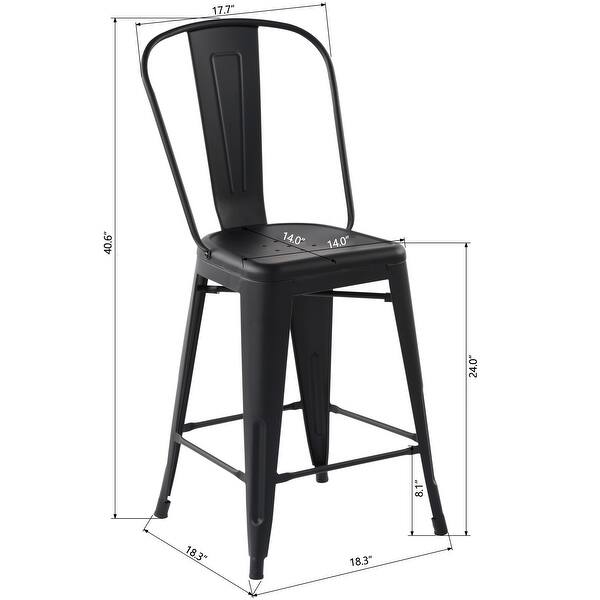 Homylin 24 Inch Slat Back Metal Counter Stools Bed Bath & Beyond