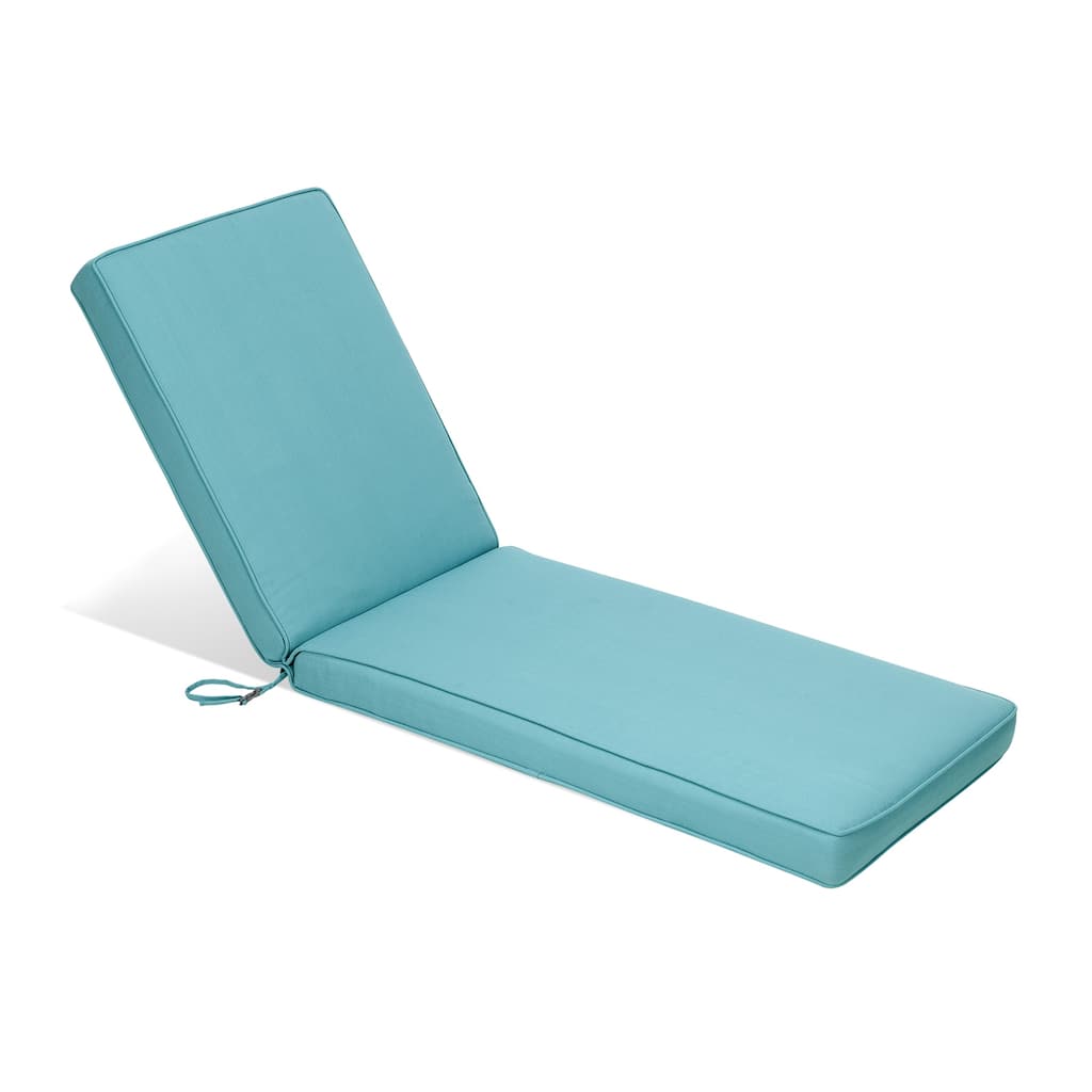 Aoodor Outdoor 3" Chaise Lounge Seat Cushion with Ties